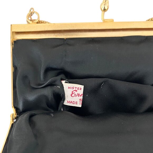 Mister Ernest Vintage Y2K Beaded Embroidered Gold Chain Handbag Purse - Picture 7 of 13